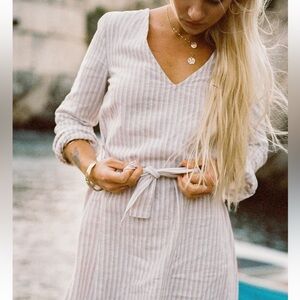 Striped V-Neck Dress